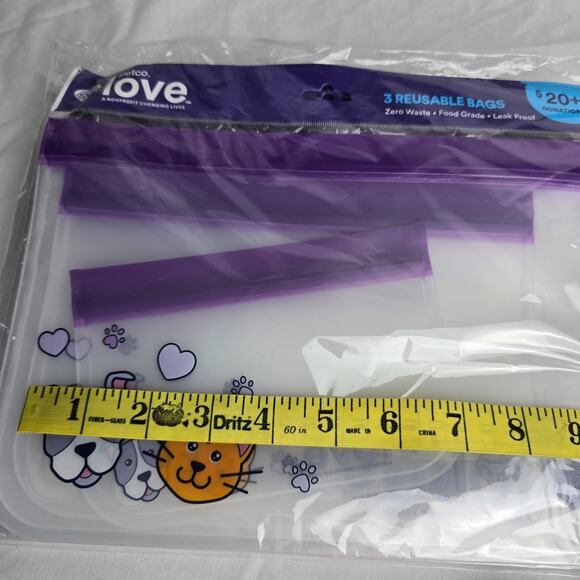 Petco Love Reusable Zip Bags Food Grade Leak Proof 15 Bags 3 Sizes New Sealed - Picture 9 of 13